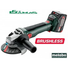 SMERIGLIATRICE ANGOLARE METABO A BATTERIA DA 18V W 18 LT BL 11-125 BRUSHLESS TECHNOLOGY (2 x 5.2 Ah Li-Power)